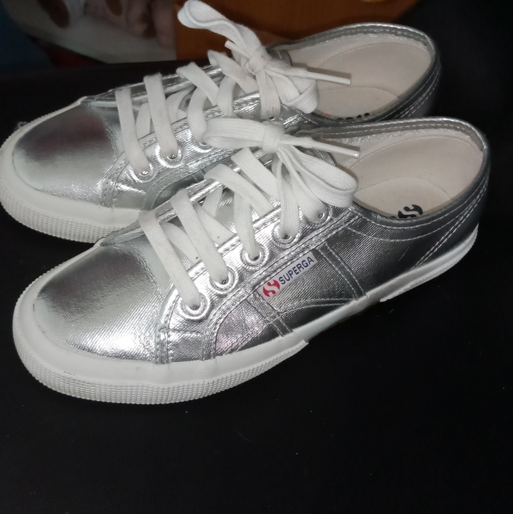 Superga 2750 Lame W Shoes - Platinum
